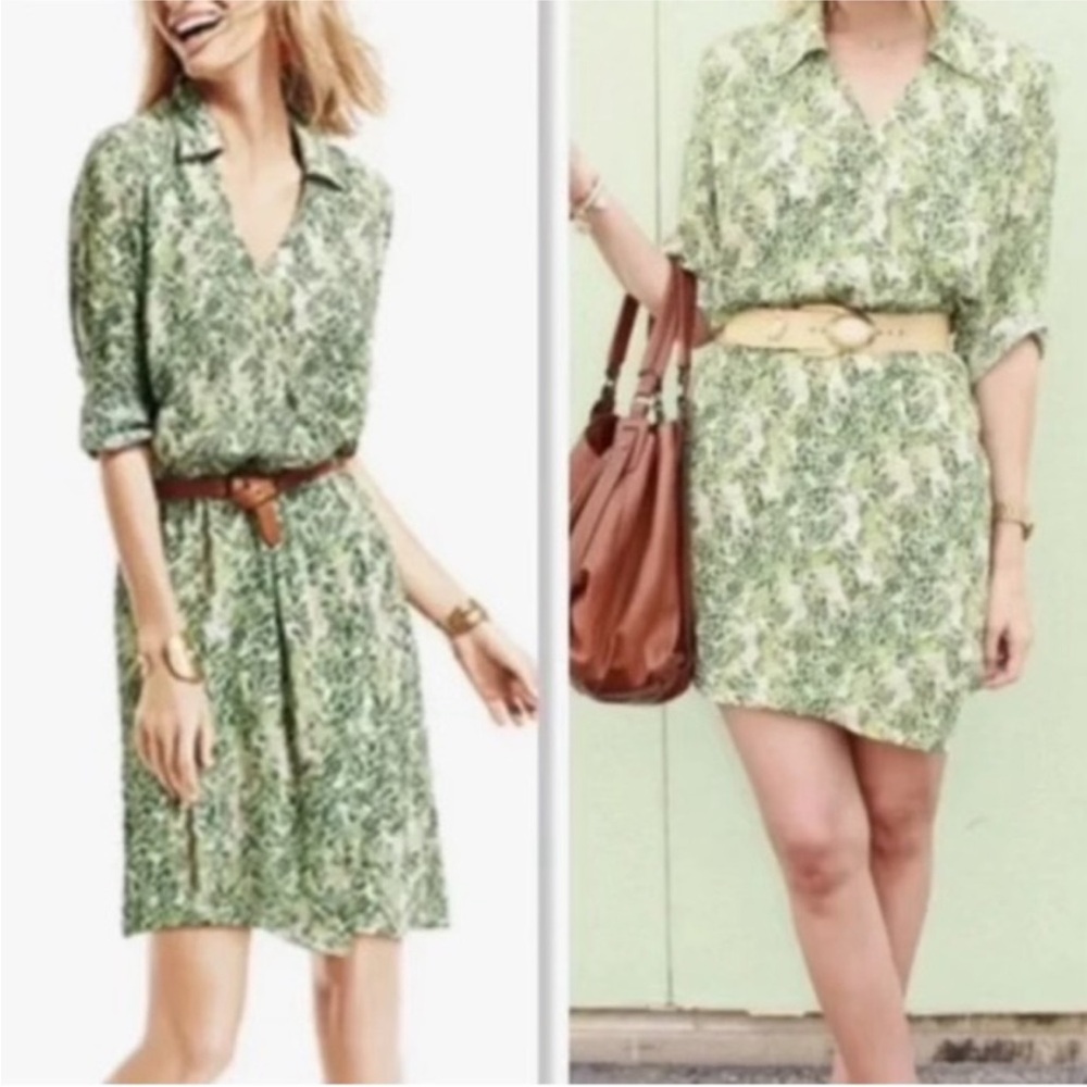 CAbi Leaf Print Faux Wrap Dress Style# 280 Size Large - Picture 2 of 10